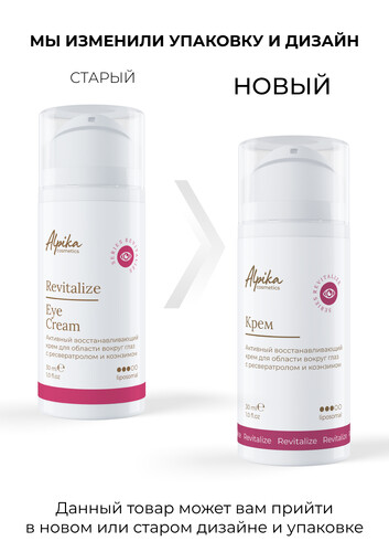 Активный восстанавливающий крем для области вокруг глаз с ресвератролом и коэнзимом, 30мл